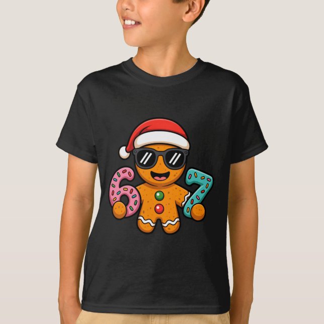 Camiseta Funny Gingerbread Six Seven 67 Ice Cream Drip Chri (Frente)