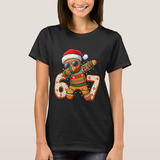 Camiseta Funny Gingerbread Six Seven 67 Ice Cream Drip Chri (Frente)