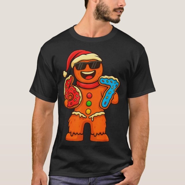 Camiseta Funny Gingerbread Six Seven 67 Ice Cream Drip Chri (Frente)