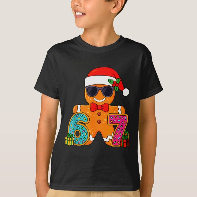 Camiseta Funny Gingerbread Six Seven 67 Ice Cream Drip Chri (Frente)