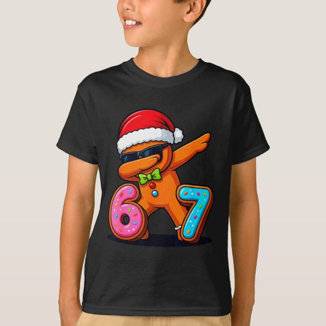 Camiseta Funny Gingerbread Six Seven 67 Ice Cream Drip Chri (Frente)