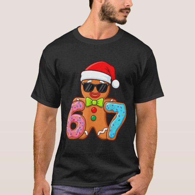 Camiseta Funny Gingerbread Six Seven 67 Ice Cream Drip Chri (Frente)