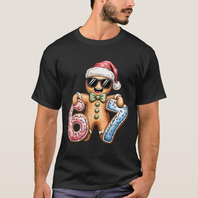 Camiseta Funny Gingerbread Six Seven 67 Ice Cream Drip Chri (Frente)