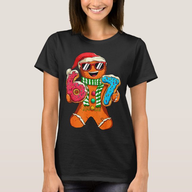 Camiseta Funny Gingerbread Six Seven 67 Meme Ice Cream Chri (Frente)