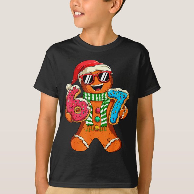 Camiseta Funny Gingerbread Six Seven 67 Meme Ice Cream Chri (Frente)