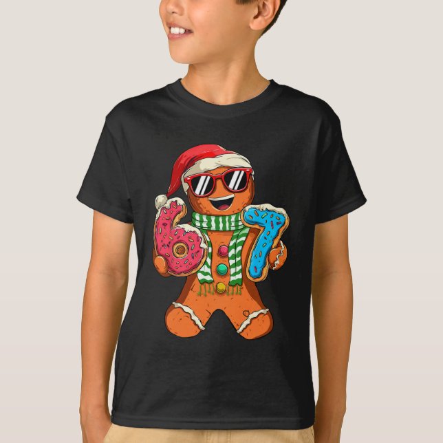 Camiseta Funny Gingerbread Six Seven 67 Meme Ice Cream Chri (Frente)