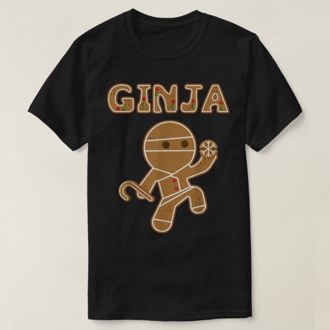 Camiseta Funny Ginja Gingerbread Ninja Design (Frente do Design)
