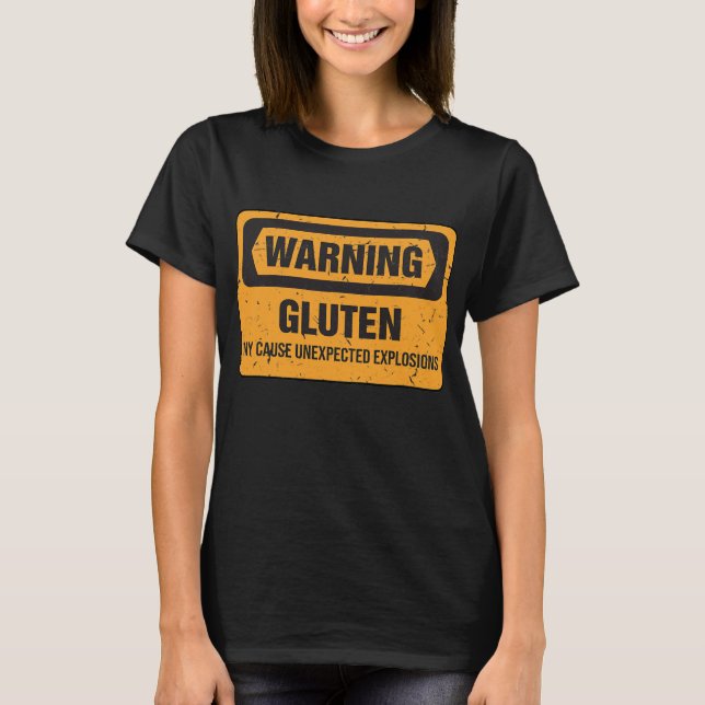 Camiseta Funny Gluten Explosions Costume Gluten Free Mãe  (Frente)