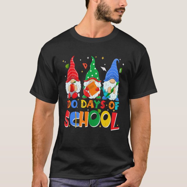Camiseta Funny Gnome 100 Days Of School Gnomes Teacher Stud (Frente)