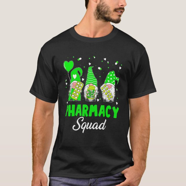 Camiseta Funny Gnome Pharmacy Squad Pharmaceuticals Patrick (Frente)