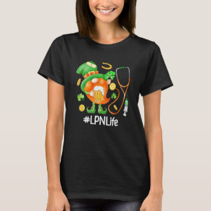 Camiseta Funny Gnome Stethoscope Lpn Life Beer St Patricks