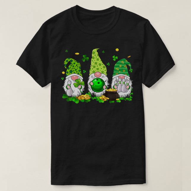 Camiseta Funny Gnomes Bowling Lover St Patrick's Day  (Frente do Design)