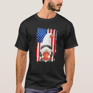Camiseta Funny Gnomo Patriótico Bandeira Americana Para O O