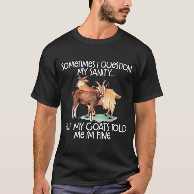 Camiseta Funny Goat Tee For Crazy People Who Speak With Goa (Frente)