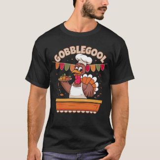 Camiseta Funny Gobblegool Turquia Chef Ação de Graças Festi