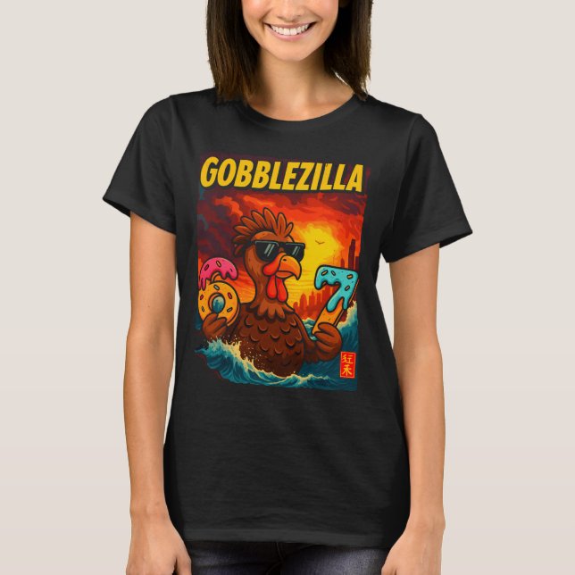 Camiseta Funny Gobblezilla Meme Thanksgiving And 6-7 Christ (Frente)