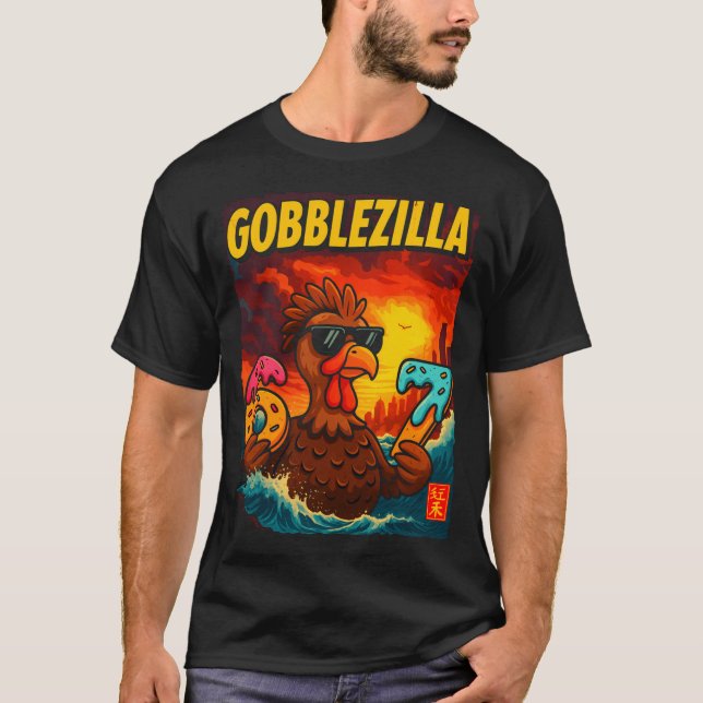 Camiseta Funny Gobblezilla Meme Thanksgiving And 6-7 Christ (Frente)