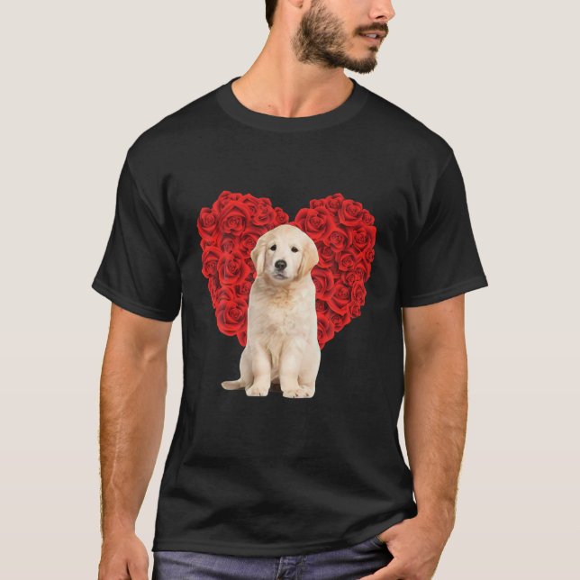Camiseta Funny Golden Retriever Heart Valentines Day Dog Da (Frente)