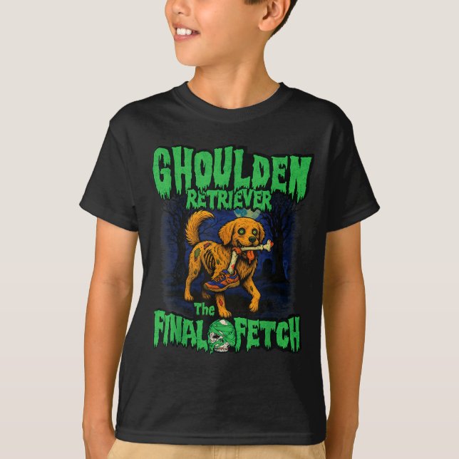 Camiseta Funny Golden Retriever Zombie Halloween, Soky Ghou (Frente)