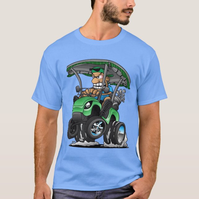 Camiseta Funny Golf Cart Cartoon Golf Car and Golfing Humor (Frente)