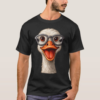Camiseta Funny Goose With Glasses – Pato Nerd Fofo