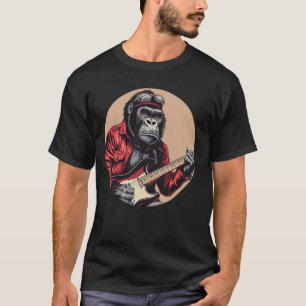 Camiseta Funny Gorilla com roupa de violão elétrica