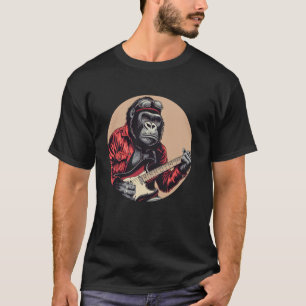 Camiseta Funny Gorilla com roupa de violão elétrica
