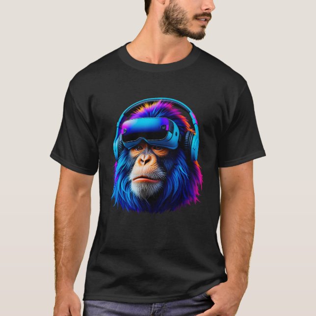 Camiseta Funny Gorilla VR Jogando Gorilla Monke Gorilla (Frente)