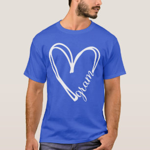 Camiseta Funny Gram Heart para vovó retro do Dia da Mãe