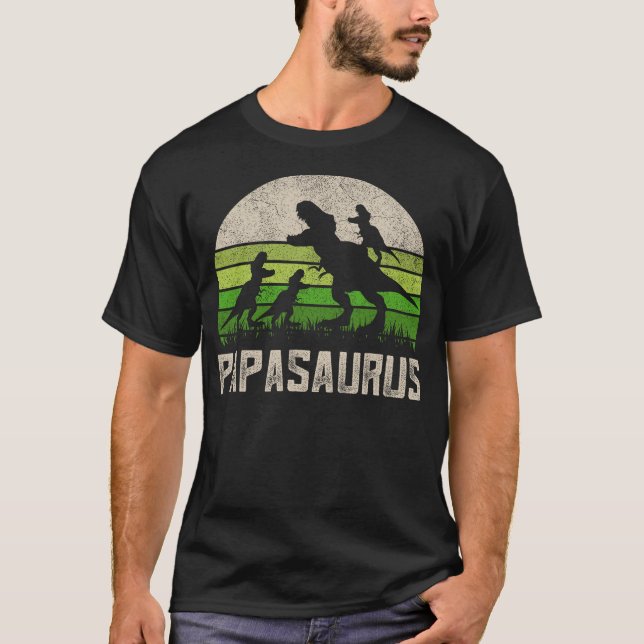 Camiseta Funny Grandpa Shirts, Papasaurus Dinosaur 3 Kids F (Frente)