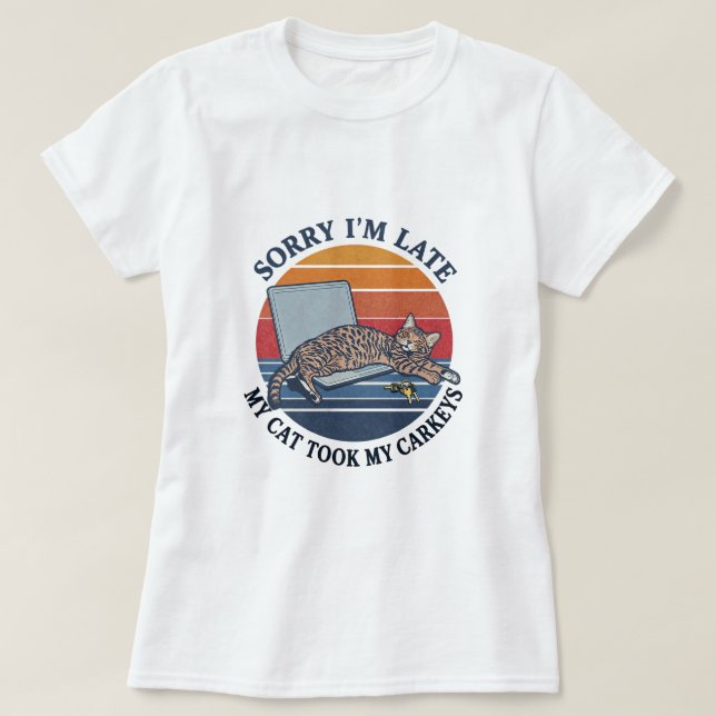 Camiseta Funny graphic cat T-Shirt (Frente do Design)