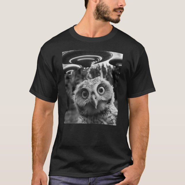 Camiseta Funny Graphic Tee For Men Women Owl Selfie with UF (Frente)