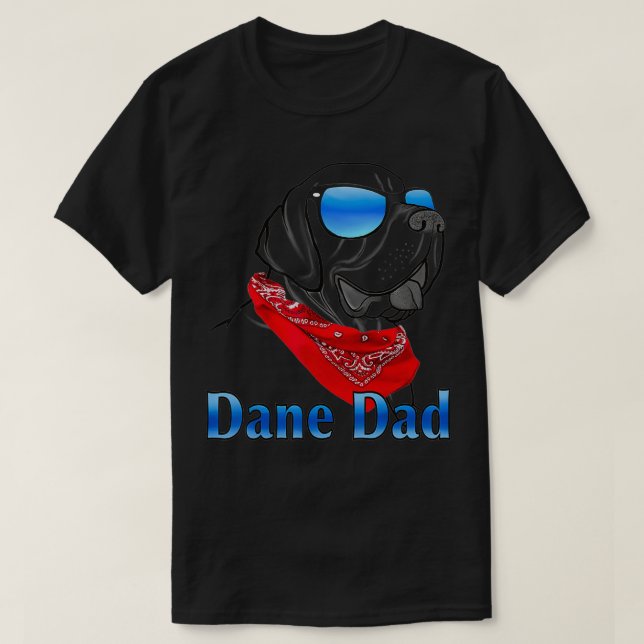 Camiseta Funny Great Dane dad design with sunglasses (Frente do Design)