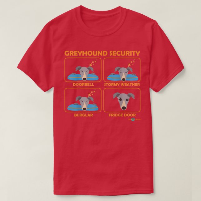 Camiseta Funny Greyhound Security Greyhound Gi (Frente do Design)