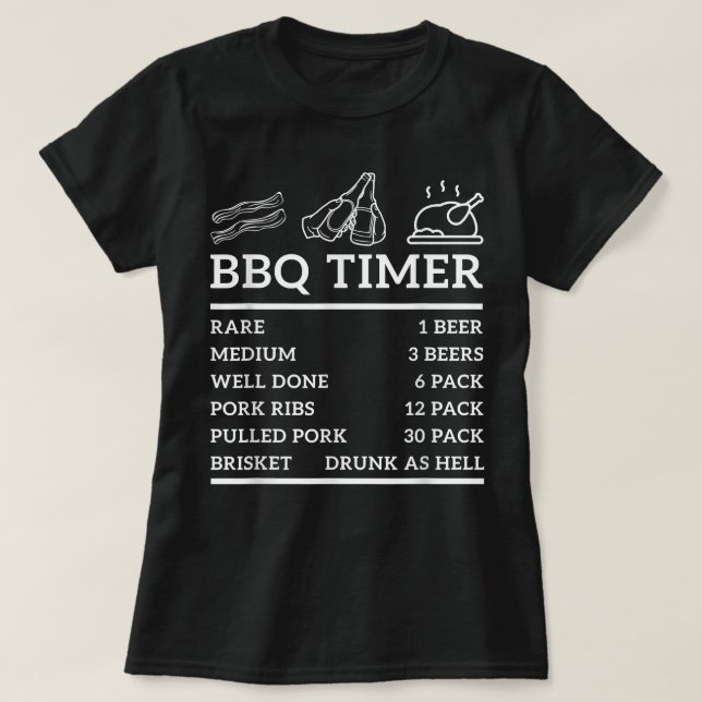 Camiseta Funny Grill Say CHURRASCO Timer Churrasco Da Grelh (Frente do Design)