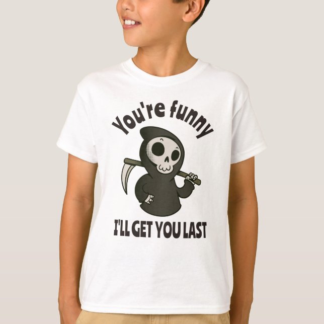 Camiseta Funny Grim Reaper Skeleton Halloween Costume (Frente)