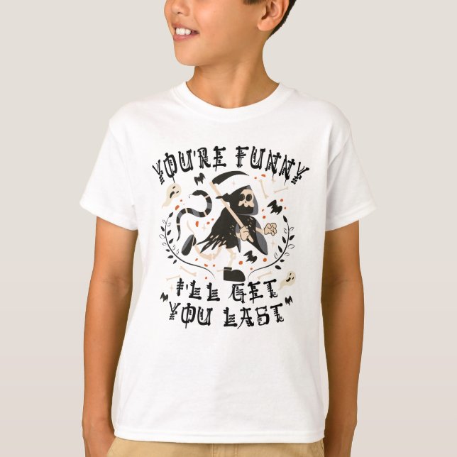 Camiseta Funny Grim Reaper Skeleton Halloween Costume (Frente)