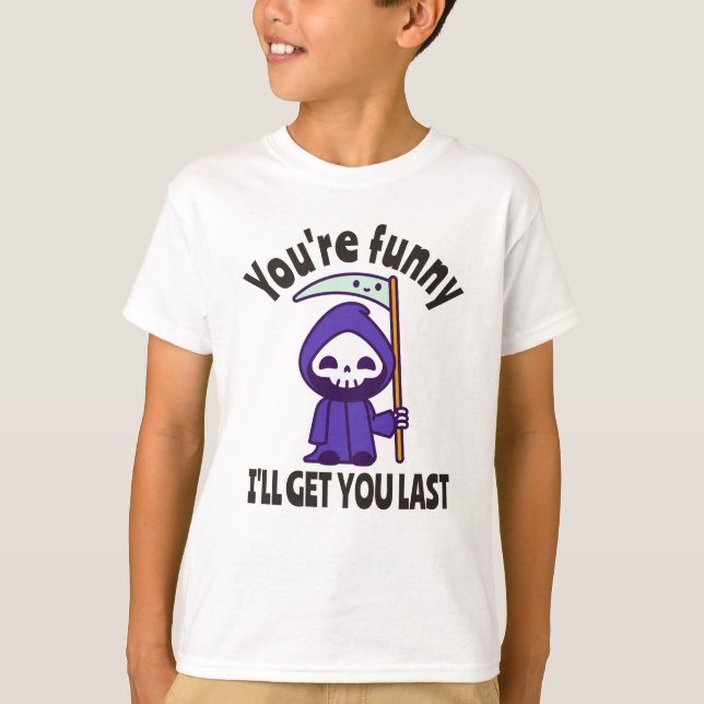 Camiseta Funny Grim Reaper Skeleton Halloween Costume (Frente)