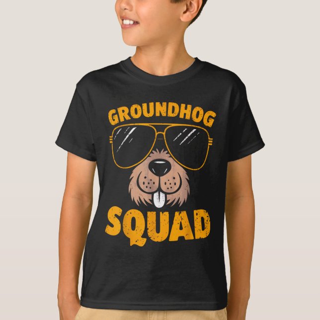 Camiseta Funny Groundhog Squad Present Happy Groundhog Day  (Frente)