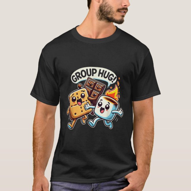Camiseta Funny Group Hug Marshmellow Smores Outdoor Camping (Frente)