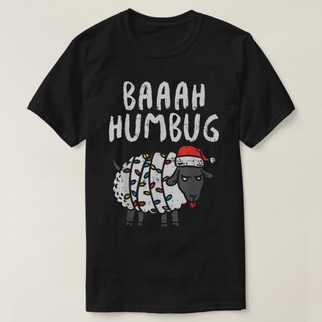 Camiseta Funny Grumpy Sheep Christmas Holiday Design (Frente do Design)