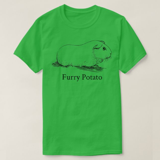 Camiseta Funny Guiné Pig Furry Batata Errada Nome Animais (Frente do Design)