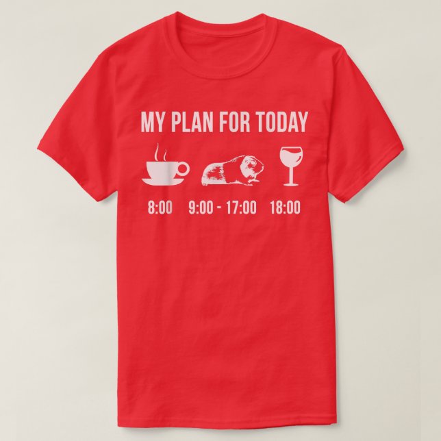 Camiseta Funny Guinea Pig Animal Zookeeper Wildlife My Plan (Frente do Design)