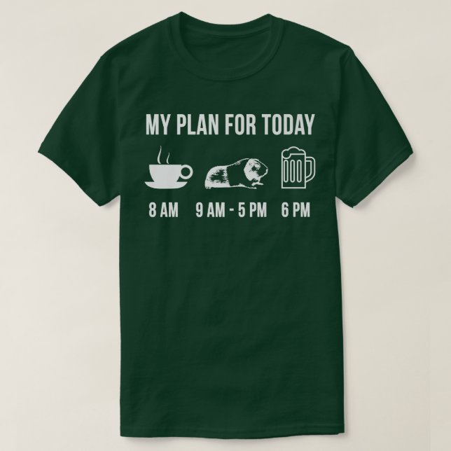 Camiseta Funny Guinea Pig Animal Zookeeper Wildlife My Plan (Frente do Design)