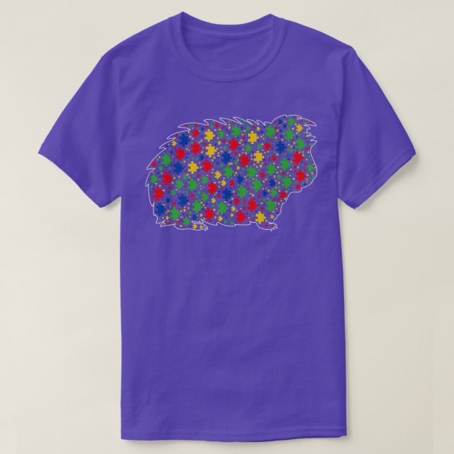 Camiseta Funny Guinea pig Animals Puzzle Pieces Autism Awar (Frente do Design)