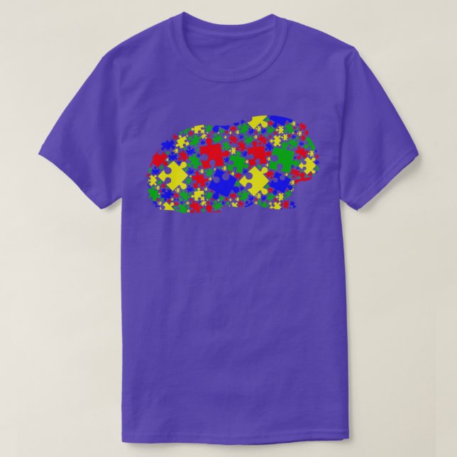 Camiseta Funny Guinea pig Puzzle Animals Lover Autism Aware (Frente do Design)