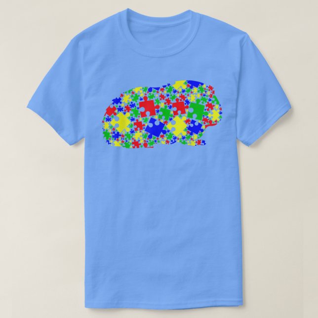 Camiseta Funny Guinea Pig Puzzle Animals Lover Autism Aware (Frente do Design)