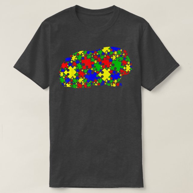 Camiseta Funny Guinea pig Puzzle Animals Lover Autism Aware (Frente do Design)