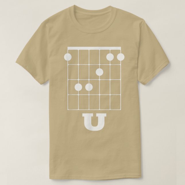 Camiseta Funny Guitar F Chord U 837 (Frente do Design)