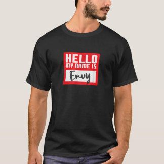 Camiseta Funny Halloween Costume Hello My Name is Envy Pun 